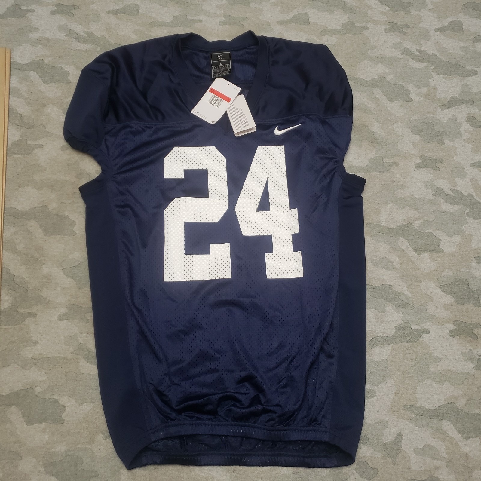 Nike Jersey Shirt Mens Large Blue 24 Short Sleeve Engineered Football